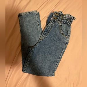 Blue Paperbag Mom Jeans